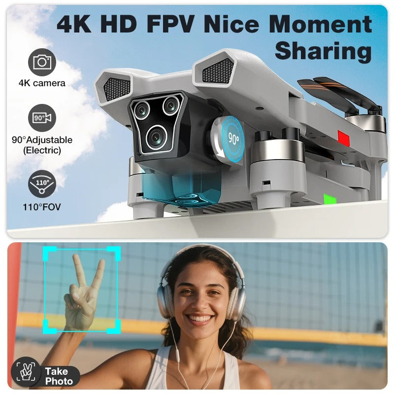 L107 4K HD Foldable Shock-Absorbing EIS Anti-Shake Smart Drone