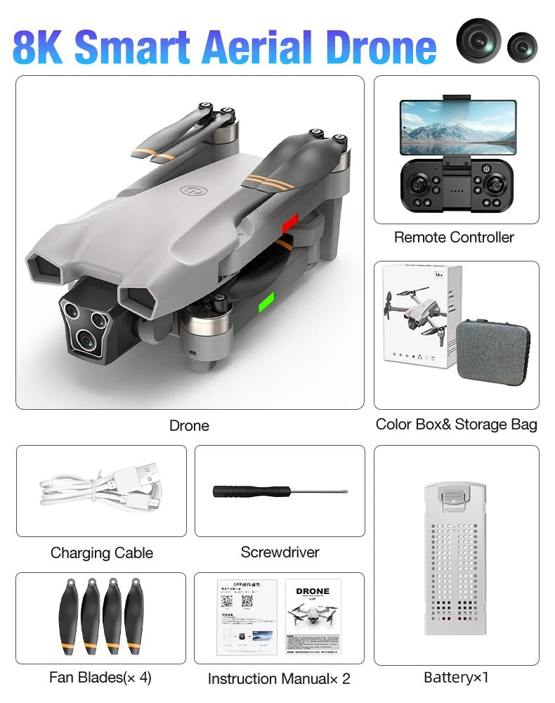 L107 4K HD Foldable Shock-Absorbing EIS Anti-Shake Smart Drone