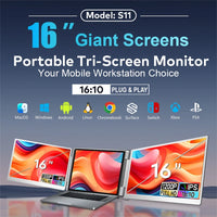 Portable LCD FHD IPS Gaming Backlit External Monitor High-Definition Dual Triple Screen Extender for Productivity Rospider